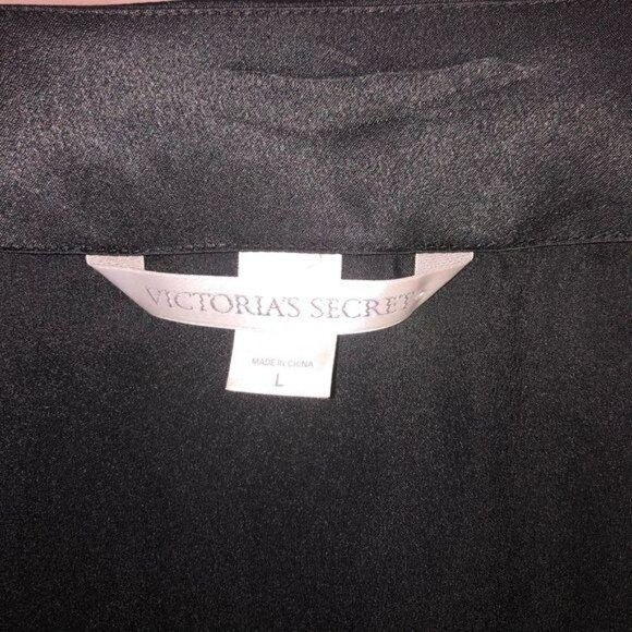 Victoria’s Secret Short Robe Womens Large L Black Three Quarter Sleeves Belt - Picture 8 of 10